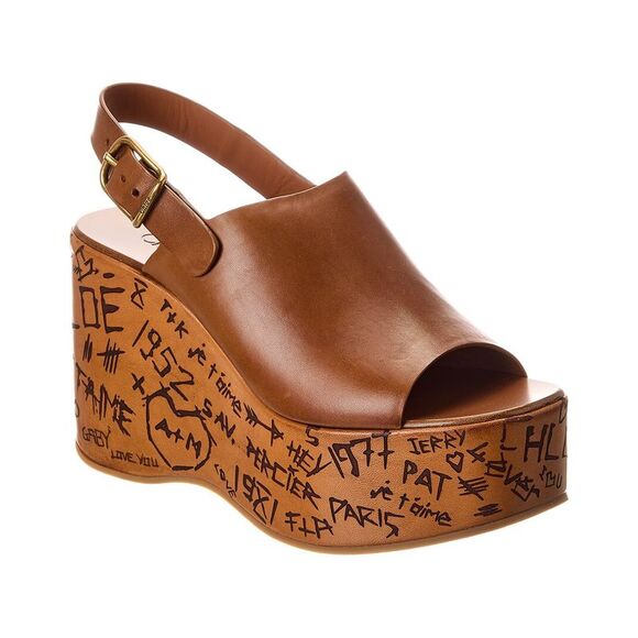 Chloé Maxime Leather Sandal, Brown - Picture 1 of 5